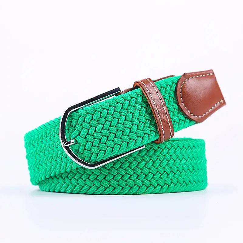 UrbanFlex Unisex Knitted Pin Buckle Belt Elastic Braided Canvas Stretch For Comfortable Jeans Wear