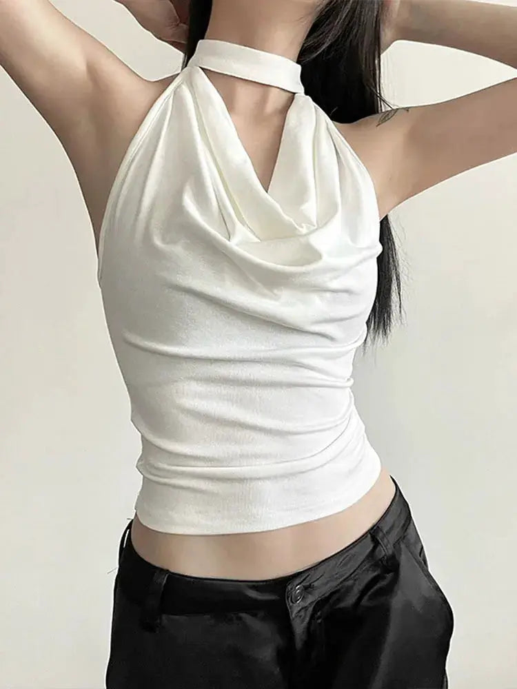 NovaWear Solid Color Halter Vest For Women Lightweight High Stretch Summer Essential For Casual Travel And High Street
