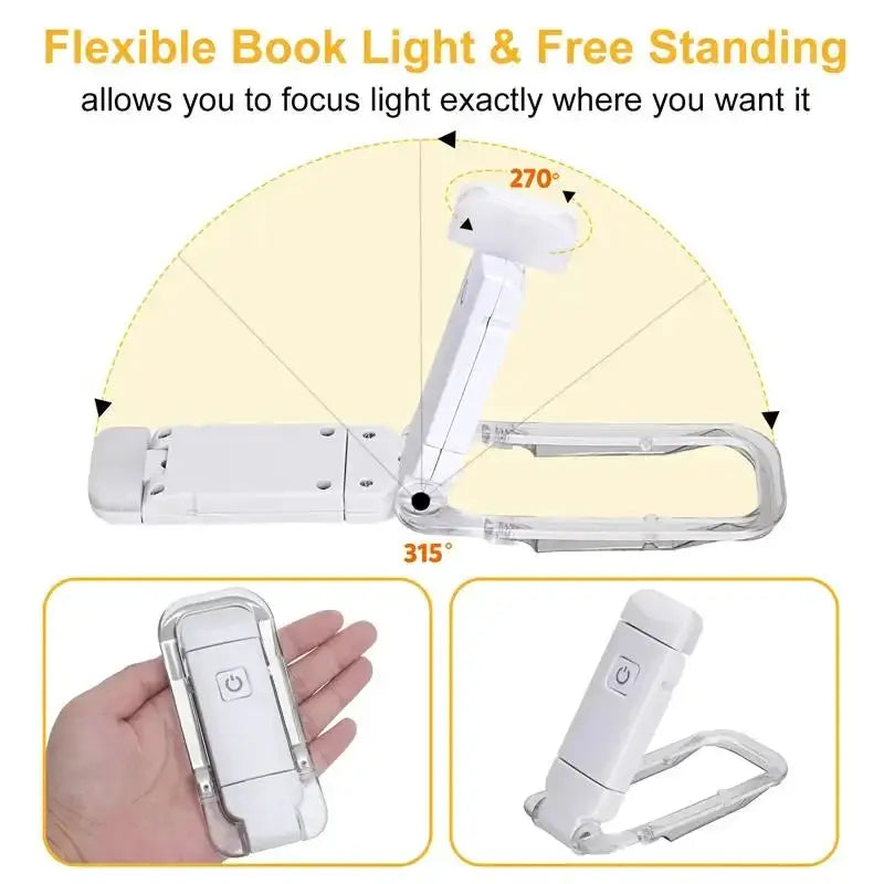Mini Reading Clip Light USB Charging LED Night Light With Adjustable Brightness And Eye Protection Portable Book Lamp
