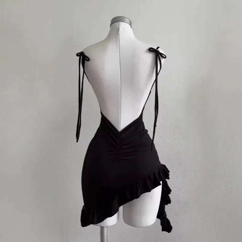 GlamPulse Sleeveless Backless Mini Dress Lace Up Bodycon For Party Club Summer Wear