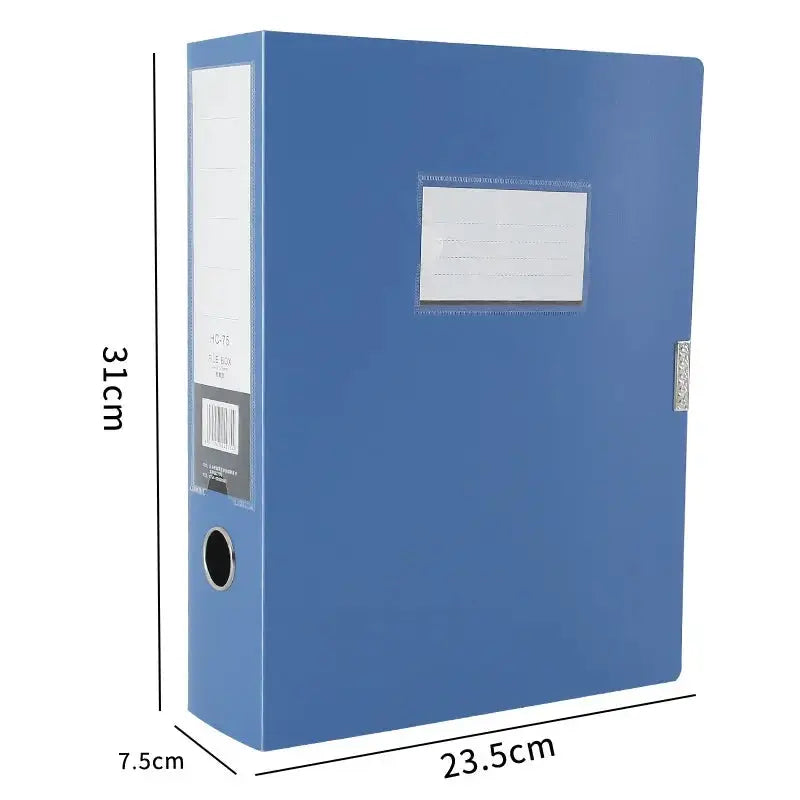Simples Market A4 blue plastic storage file box with lid for documents, 1 pack.
