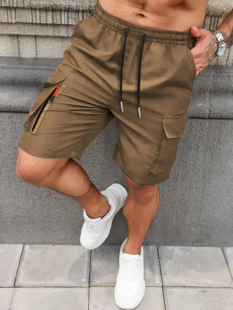 UETEEY Summer Casual Cargo Shorts Men Outdoor Travel Sports Large Pockets Durable Comfortable Beach Workout Shorts for Outings