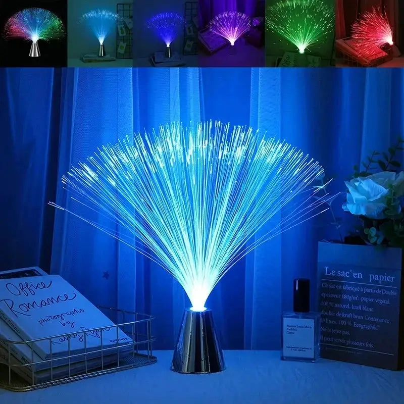 HOMEFISH 7 Color LED Fiber Optic Lamp Star Sky Night Light Centerpiece for Holidays Weddings Parties Home Decor