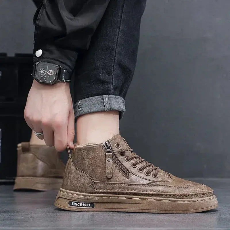 Mens Winter Warm Cotton Shoes 2024 Classic Fashion Retro Plush Anti Slip Snow Boots Outdoor Casual