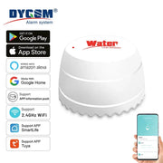 Water leak detector by DYGSM, white; Tuya WiFi compatible with Smart Life.