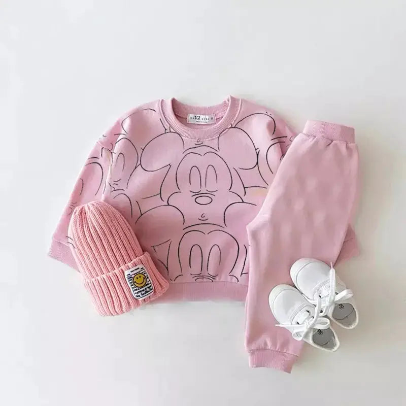 New Designer Cartoon Baby Tracksuit Unisex Summer Printed T Shirt and Shorts Set