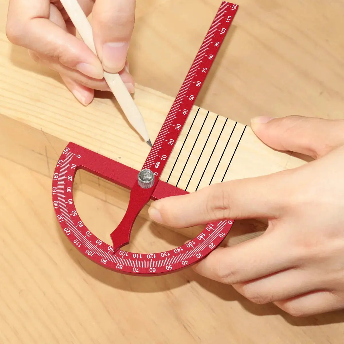 ProEdge Aluminum Alloy Protractor Ruler High Precision Angle Measurement For Woodworking And DIY Projects