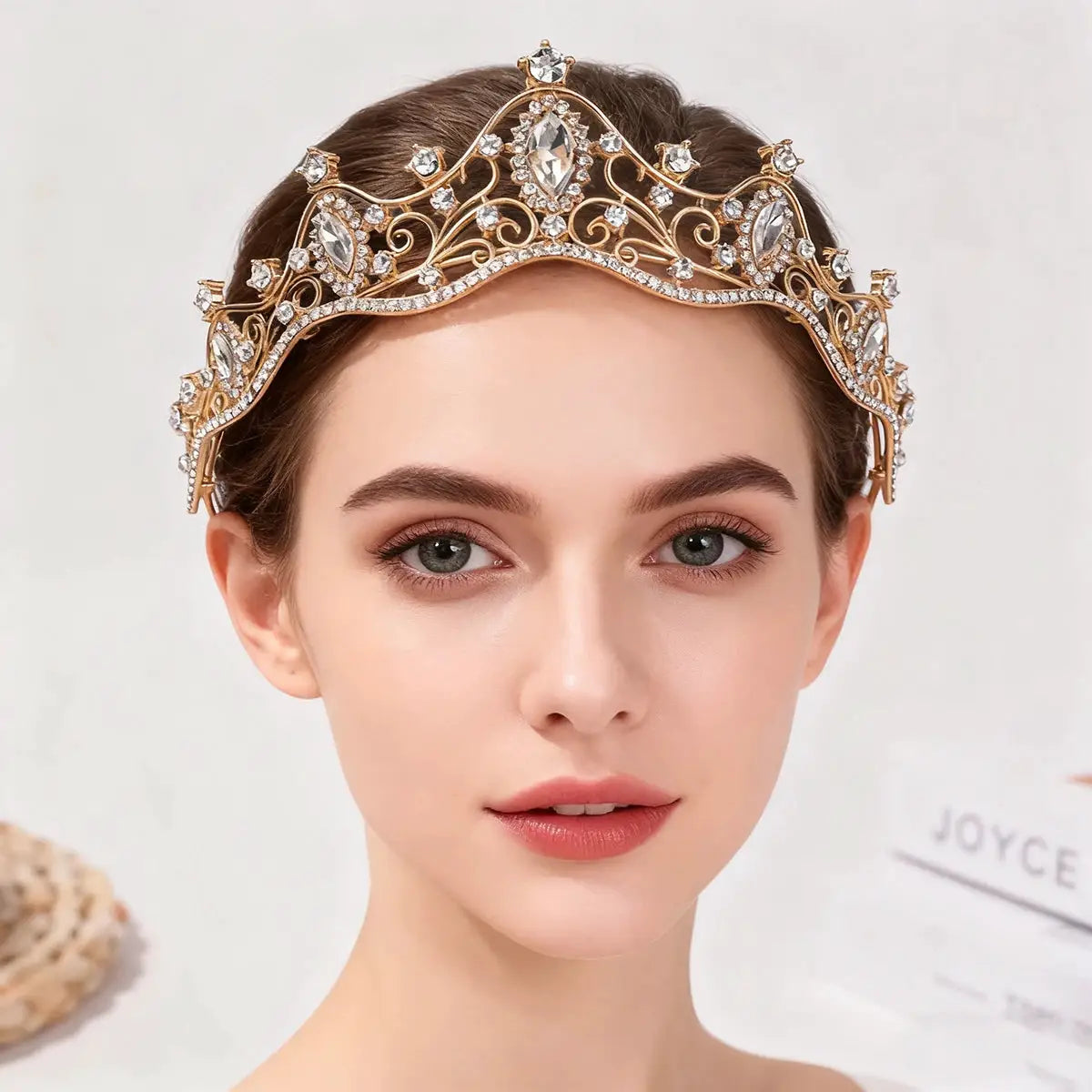 Korean Style Girls Bridal Tiara Hair Accessory for Birthday Wedding and Kids Performance Headpiece