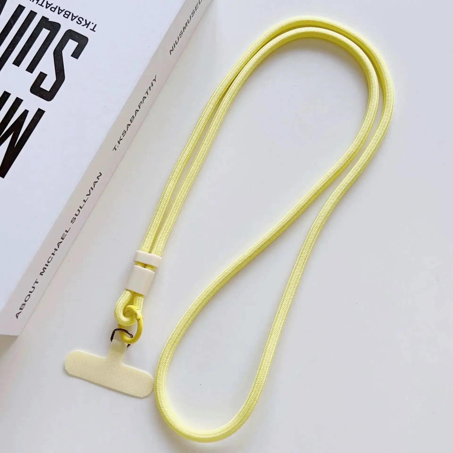 Mobile phone lanyard by Simples Market, yellow solid-color crossbody rope strap