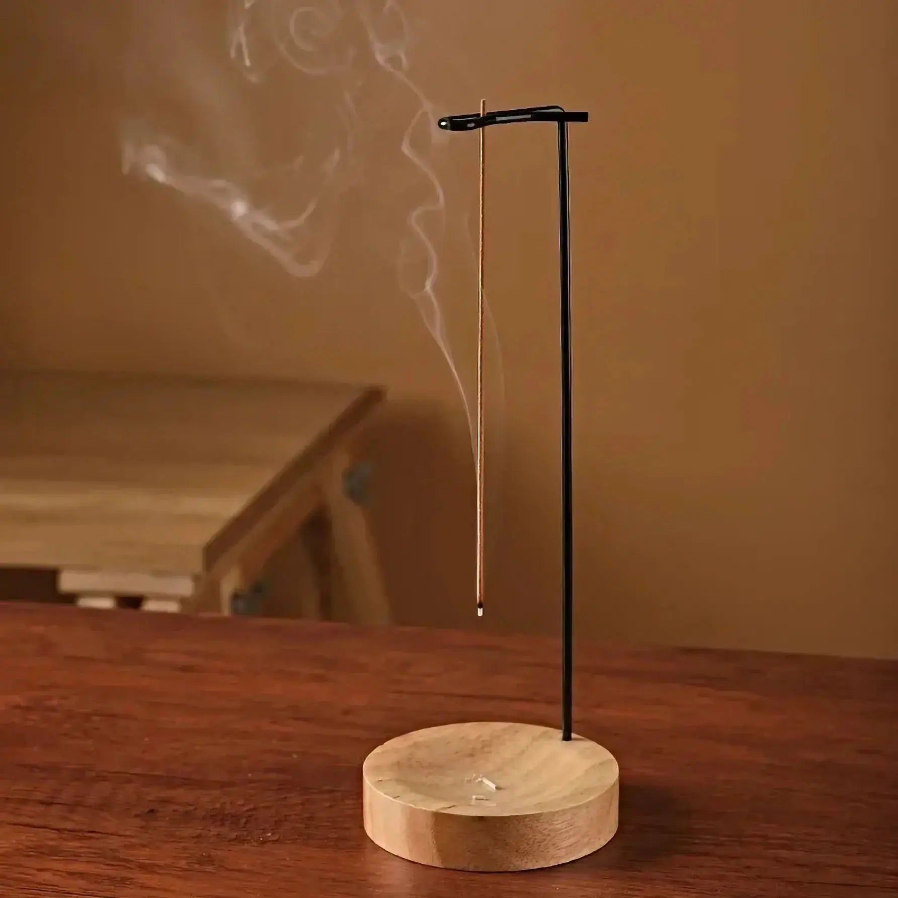 Upside Down Incense Burner Wooden Round Tray and Holder for Incense Sticks Ornament Home Yoga Decor