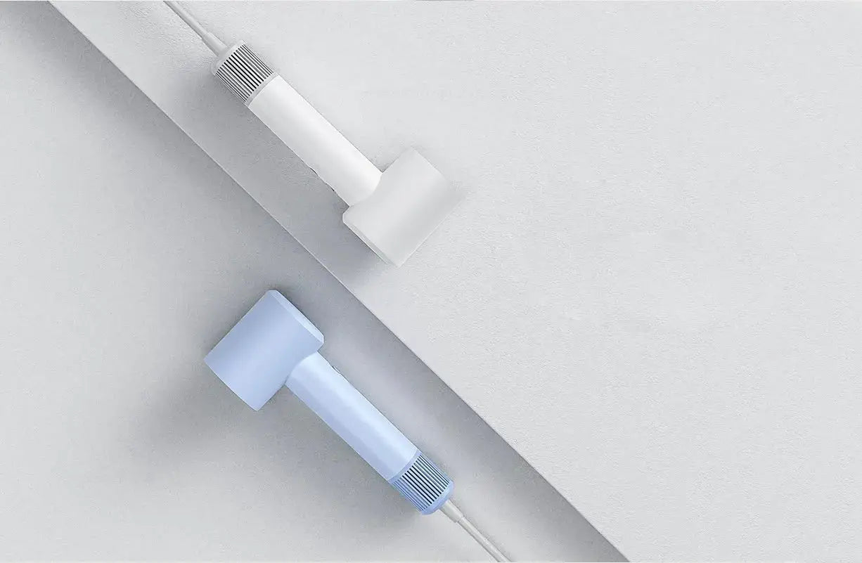Mijia H501 SE hair dryer, white and light-blue handheld units (2 shown)