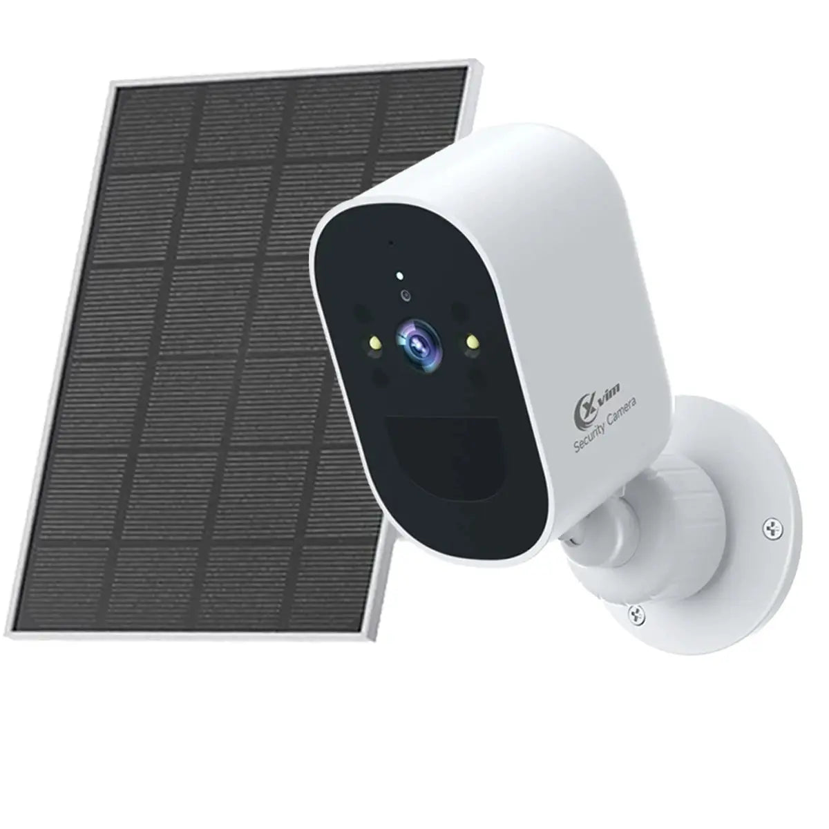 XVIM solar security camera with solar panel; white, wireless WiFi, Simples Market