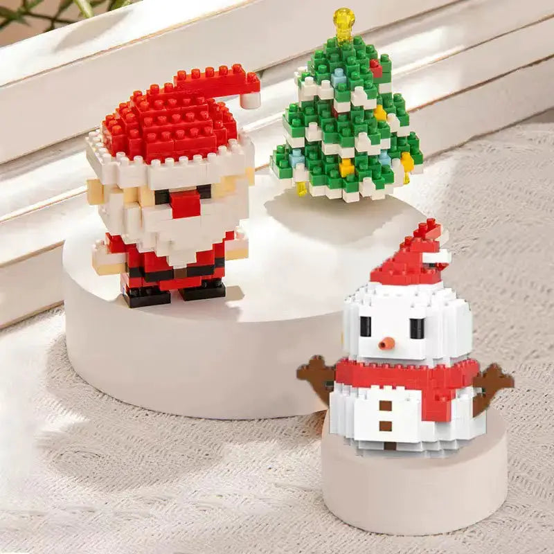 Christmas Micro Building Block Set Santa Claus and Reindeer Puzzle Table Decor for Kids and Adults