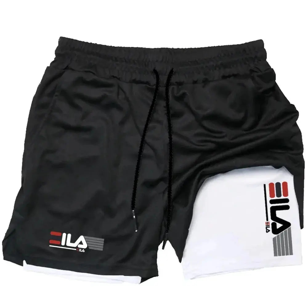 Mens Two In One Sports Shorts Breathable Quick Drying Double Layer For Summer Running And Training M3XL