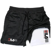 Mens Two In One Sports Shorts Breathable Quick Drying Double Layer For Summer Running And Training M3XL