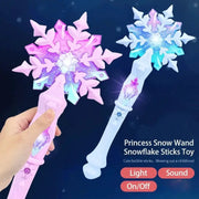 Princess Snow Wand Toy For Girls Glowing Fairy Wand With Light And Sound Snowflake Design For Christmas Halloween