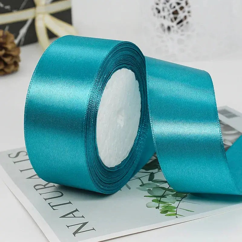22 Meters Satin Ribbon Assorted Colors 6mm Wide 100 Percent Polyester Gift Wrap Craft Bow