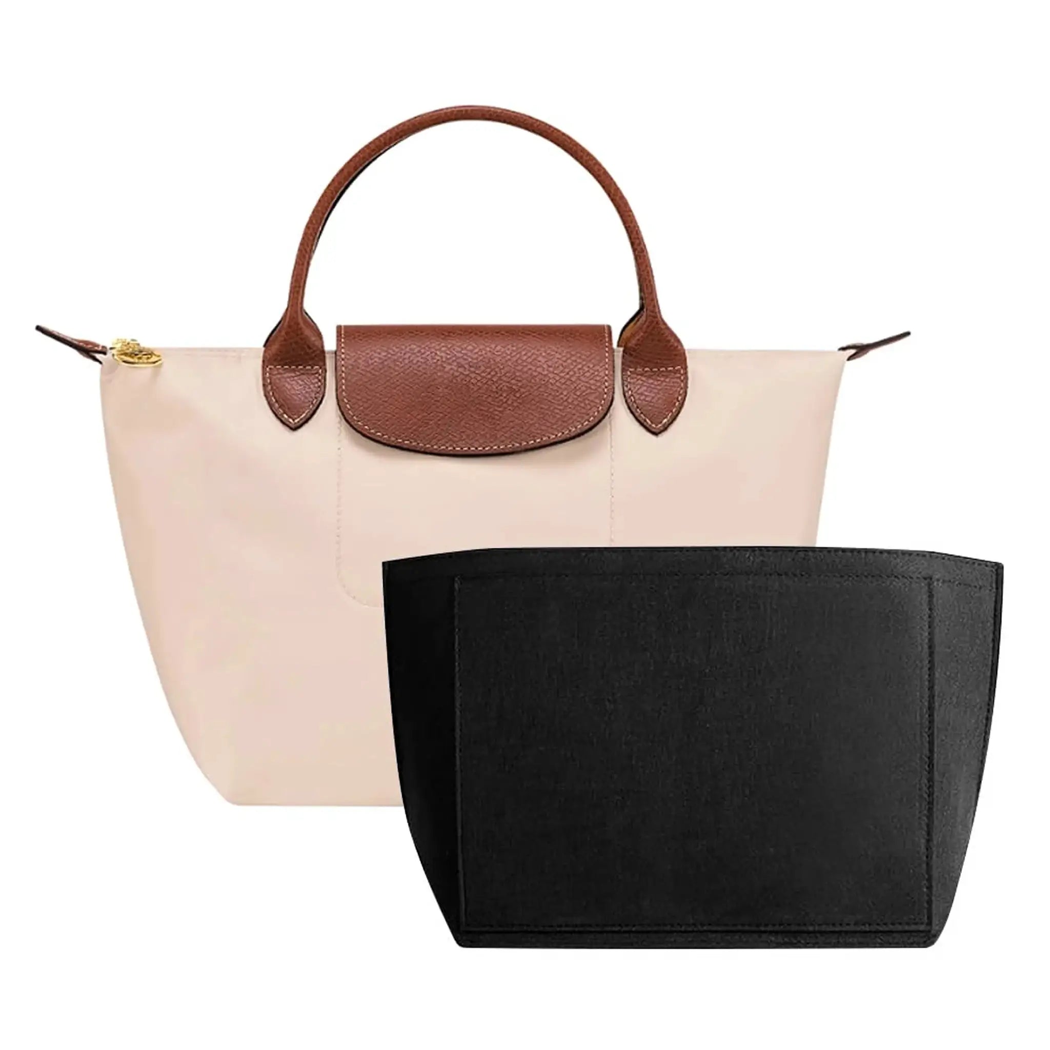 LuxLiner Felt Insert Bag for Longchamp Handbags Premium Purse Organizer Travel Makeup Essentials