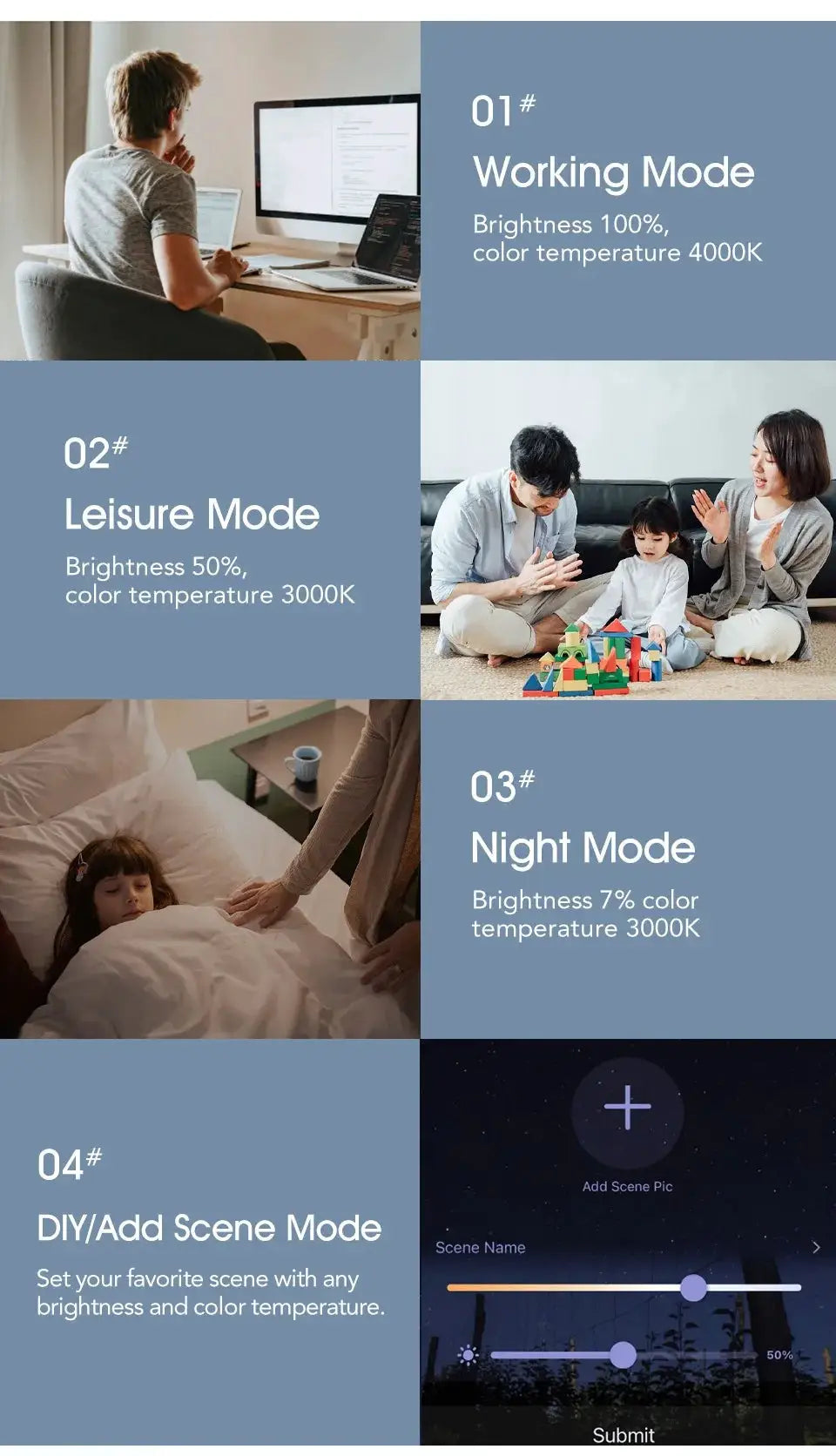 MARPOU Tuya smart LED ceiling lamp, wood grain square living room lights with app, voice and remote control
