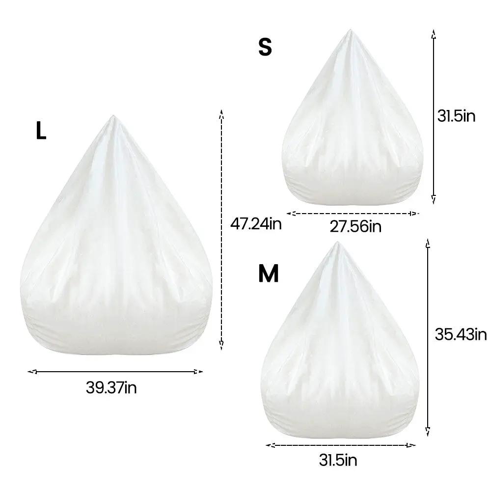 Simples Market white bean bag inner liner, removable anti-fouling, no padding; 3 sizes L/M/S shown (3 pcs).