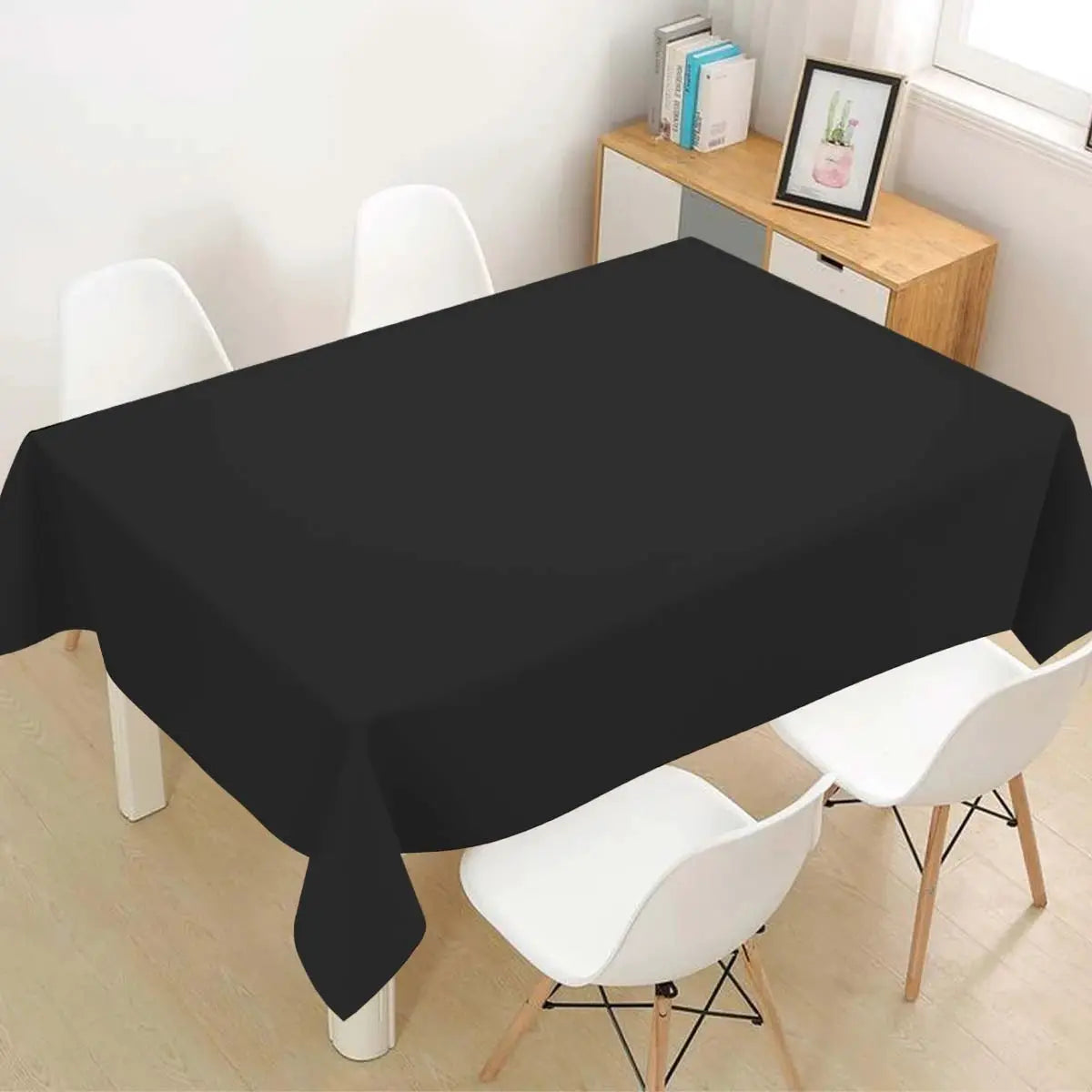 183 by 137 cm Black Disposable Plastic Table Cover for Weddings Birthdays and Parties Table Decor