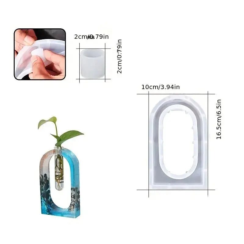 DIY Arched Flower Pot Silicone Mold For Rectangular And Round Pots Hydroponics Vase Making Plaster Resin Casting Molds - Simples Market