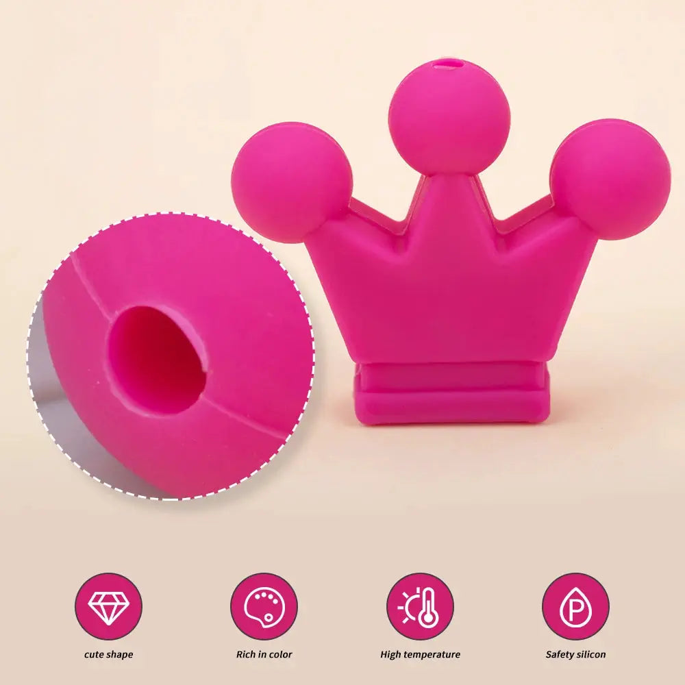 10Pcs Crown Bowknot Silicone Beads For Jewelry Making Diy Necklace Keychain Bracelet Craft Supplies