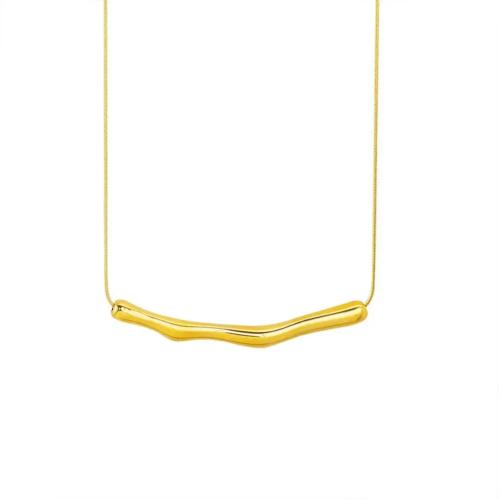 ZAKOL European American Fashion Stainless Steel Gold Color Collar Bone Chain Necklace For Women Short Jewelry