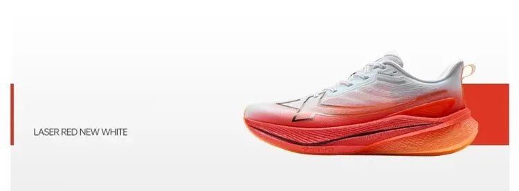 Xtep 2000km 3.0 men's running shoes with laser red to white gradient, lightweight cushioning.