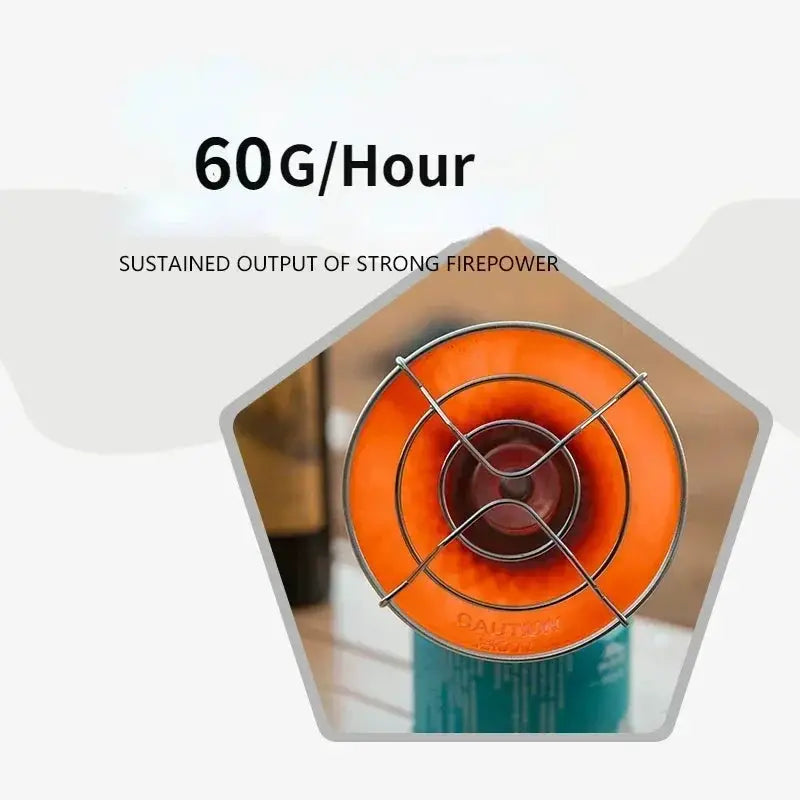 MountainHiker portable mini sun gas stove by Simples Market with orange reflector camping heater