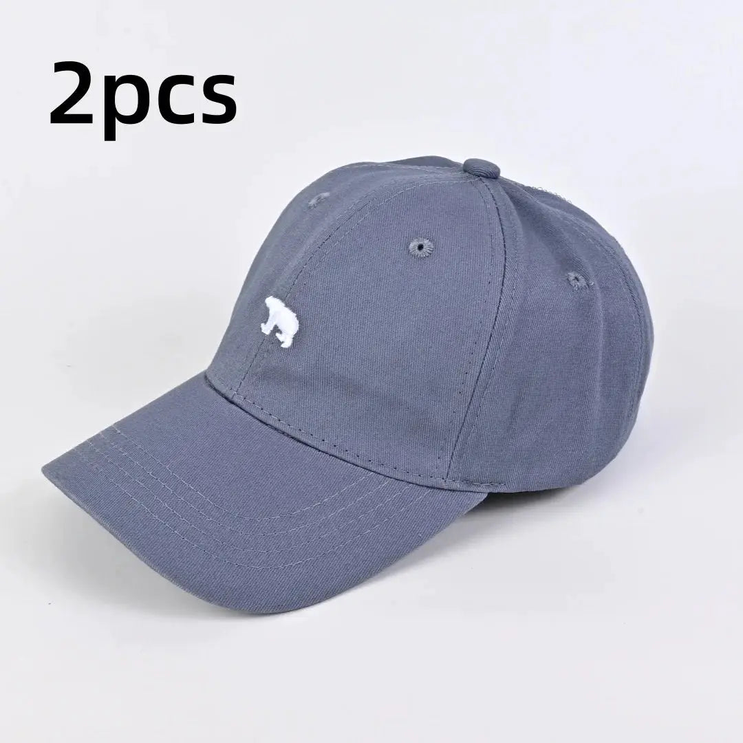 Bear Embroidered Baseball Cap Sun Protective Breathable Cotton Adjustable Unisex Casual Hat