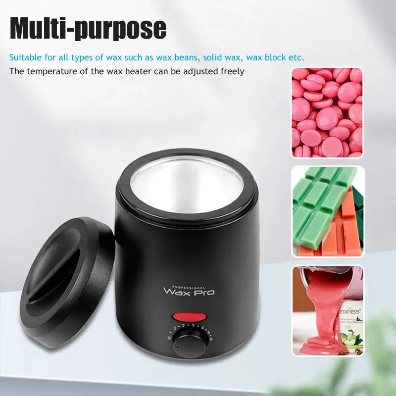 Wax warmer 200ml black with lid and control knob, Wax Pro
