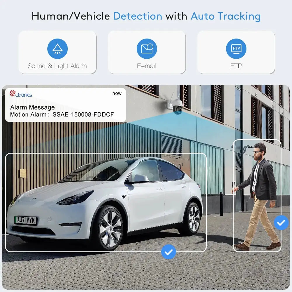 Ctronics Real 4K outdoor security camera with 5G WiFi, 8MP, full-color night vision, 360° auto-tracking