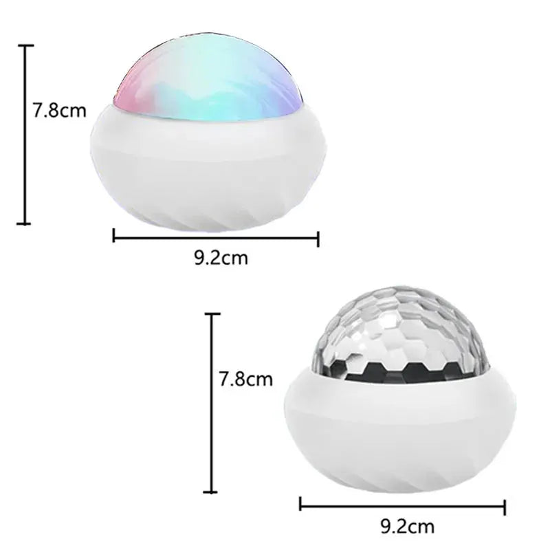Simples Market Northern Light projector lamp; RGB aurora, 2-pack, white base, 7.8×9.2 cm
