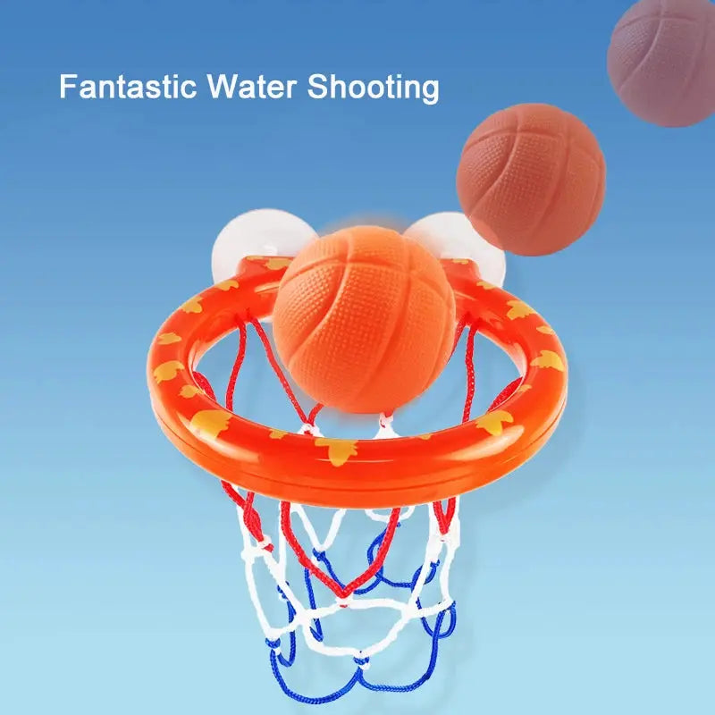 Baby Bath Time Toy Mini Shooting Basket Frame Set With 3 Balls For Kids Bathtub Water Game