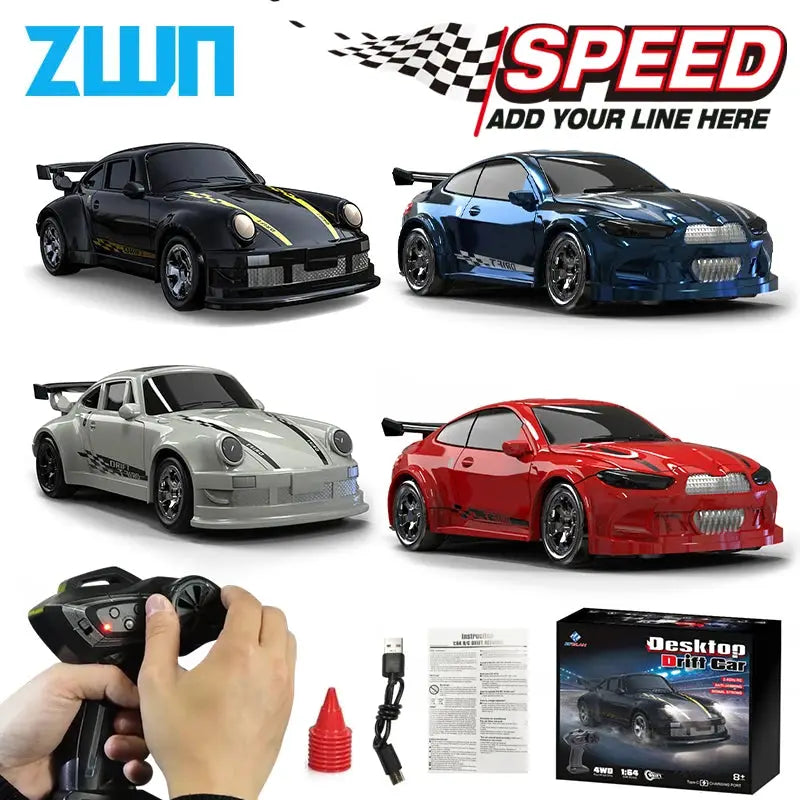 KF20 One Sixty Fourth Scale High Speed Drift RC Car 4WD With 2 Ghz Remote Control For Desktop Racing GTR Model Toy Gift