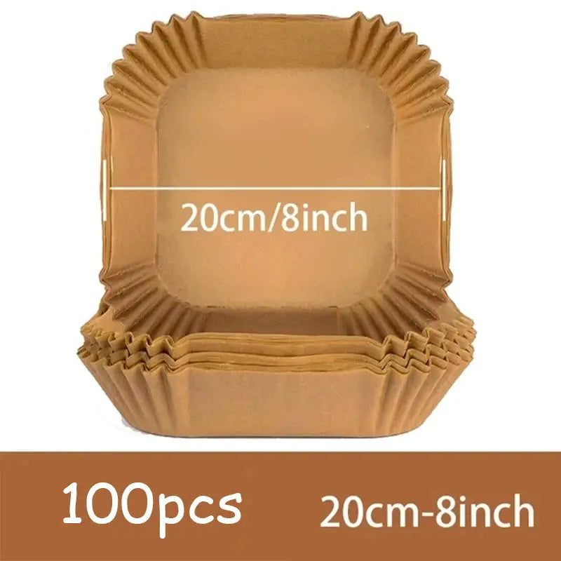 50 Pack Air Fryer Disposable Nonstick Round Parchment Paper Liners For Easy Cleanup