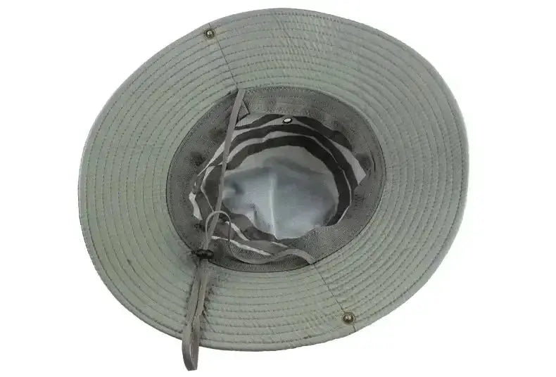 Simples Market bucket hat, olive wide-brim outdoor sun hat with inner mesh and adjustable drawstring