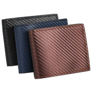 2026 men's carbon fiber short wallet set of 3 by Simples Market with integrated zipper coin pocket
