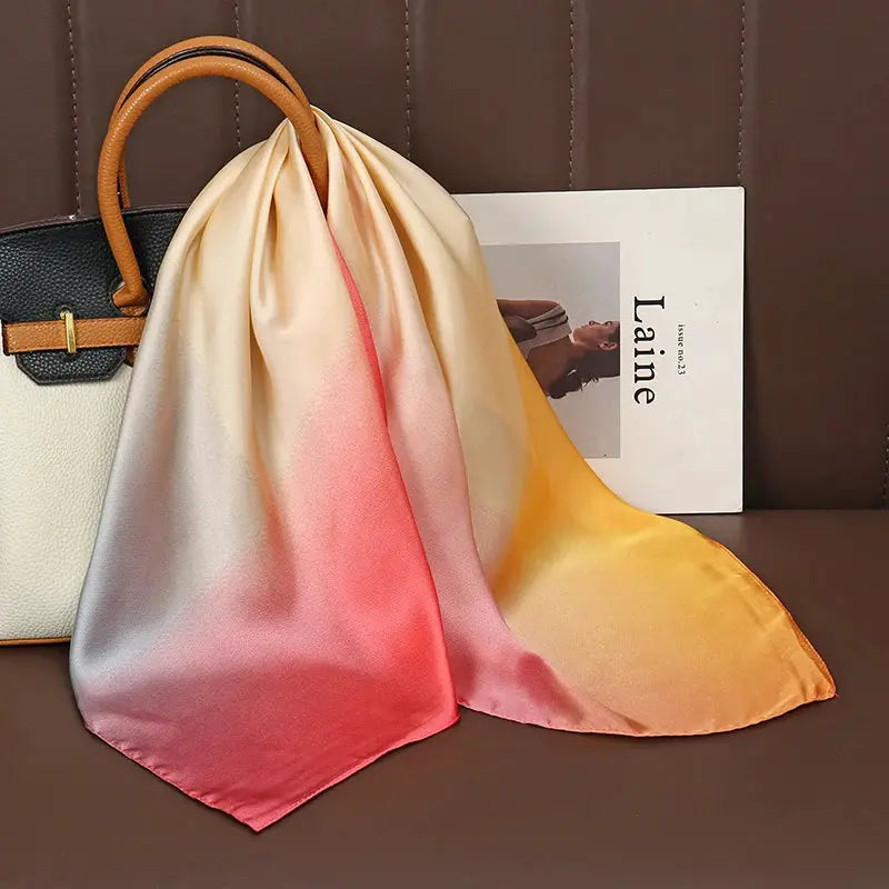Luxe Silk Satin Square Scarf Silk Feel Finish Versatile Fashion Wrap For Shawl Hijab Neckerchief Hair Ribbon Headband