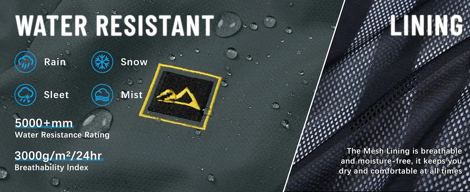 TACVASEN men's mesh-lined lightweight waterproof rain jacket from Simples Market for outdoor fishing and hiking