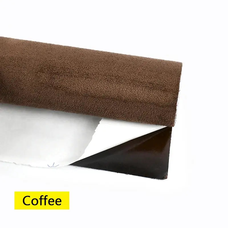 Simples Market coffee brown synthetic leather self-adhesive suede fabric roll with adhesive backing