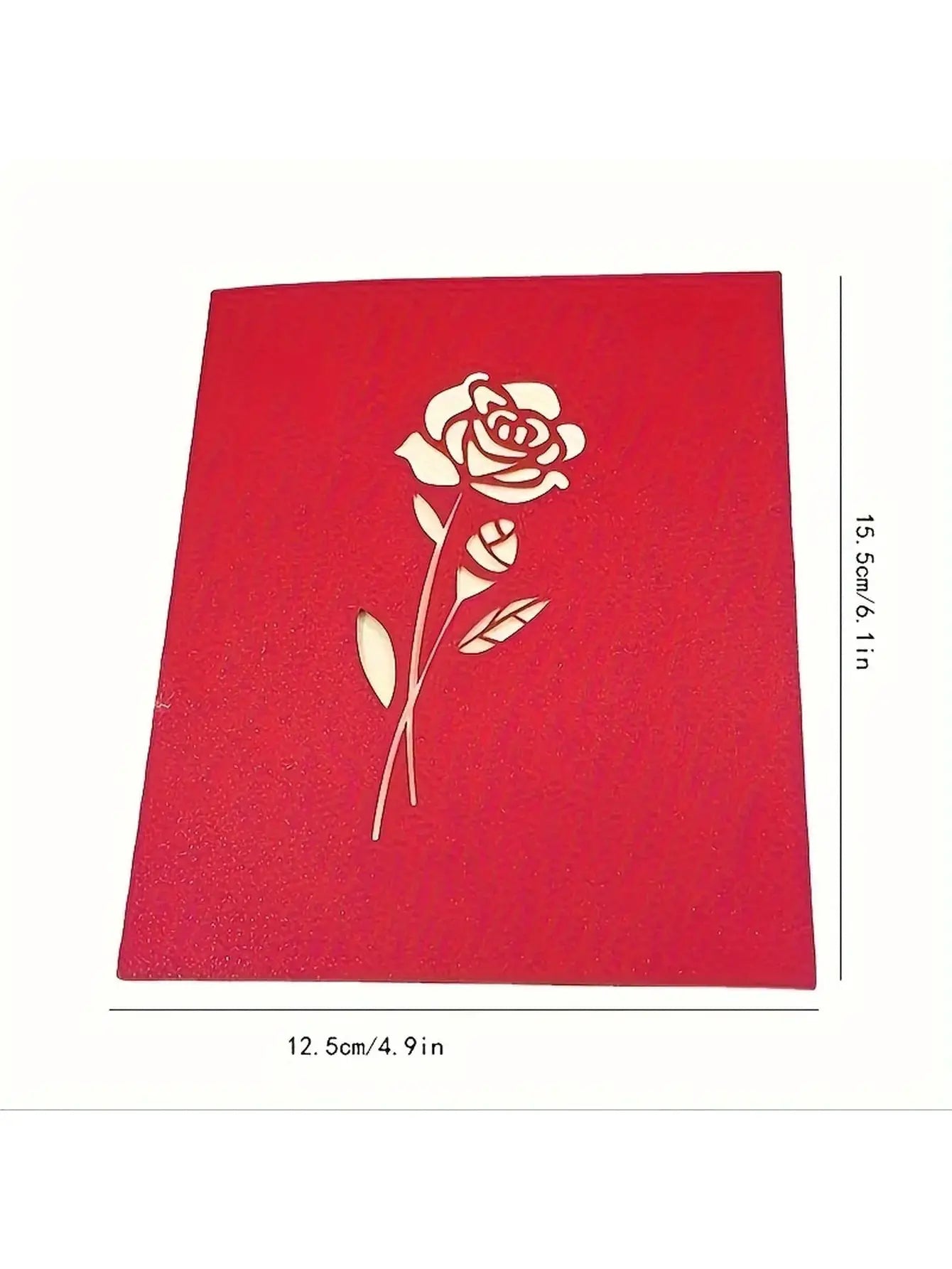 3D Pop Up Rose Card Happy Birthday Greeting Card For Anniversaries Mothers Day Weddings With Envelope