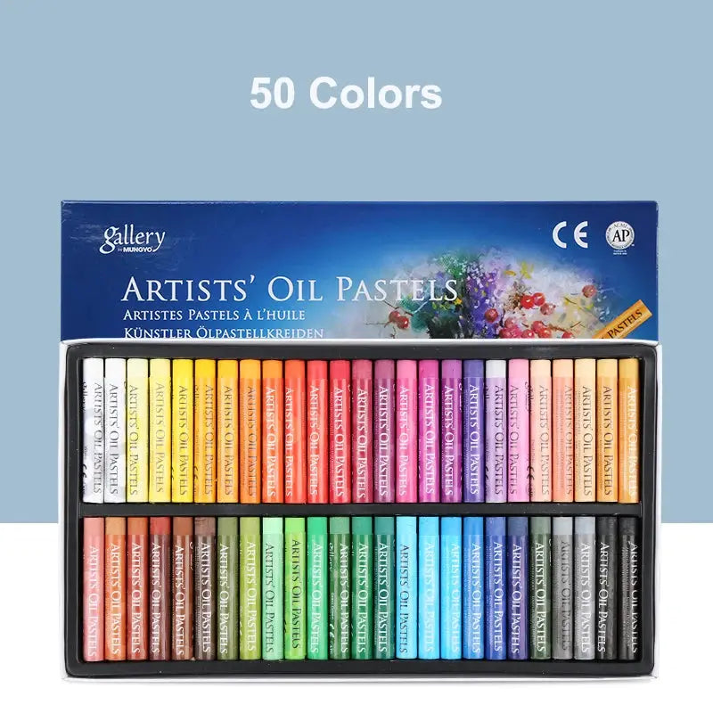 MUNGYO Artist Oil Pastel Set, 50 colors in a metal tin