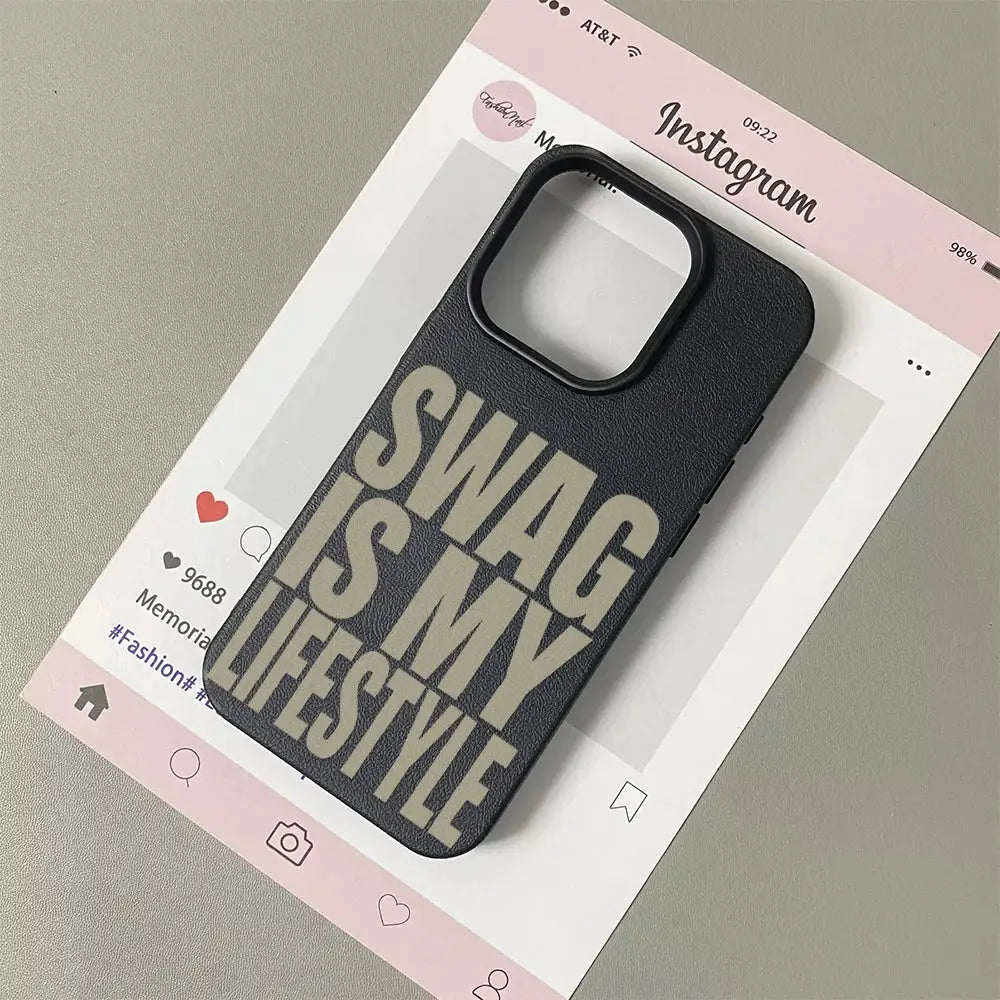 Swag Lifestyle iPhone Case Pro Max Universal Silicone Leather Cover With Premium TPU Matte Finish Scratch Resistant