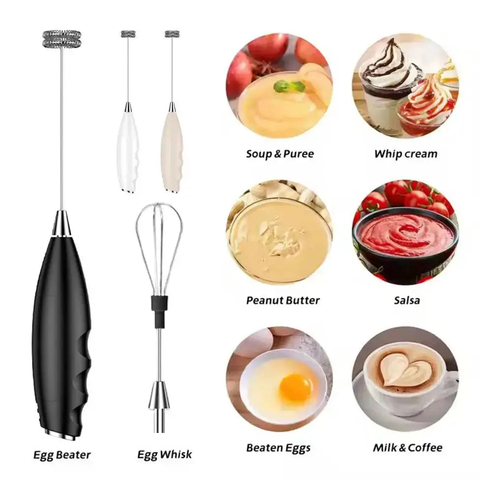 Wireless Electric Milk Frother Handheld Battery Powered Foamer For Coffee Cream Soups Desserts And Baking Accessories