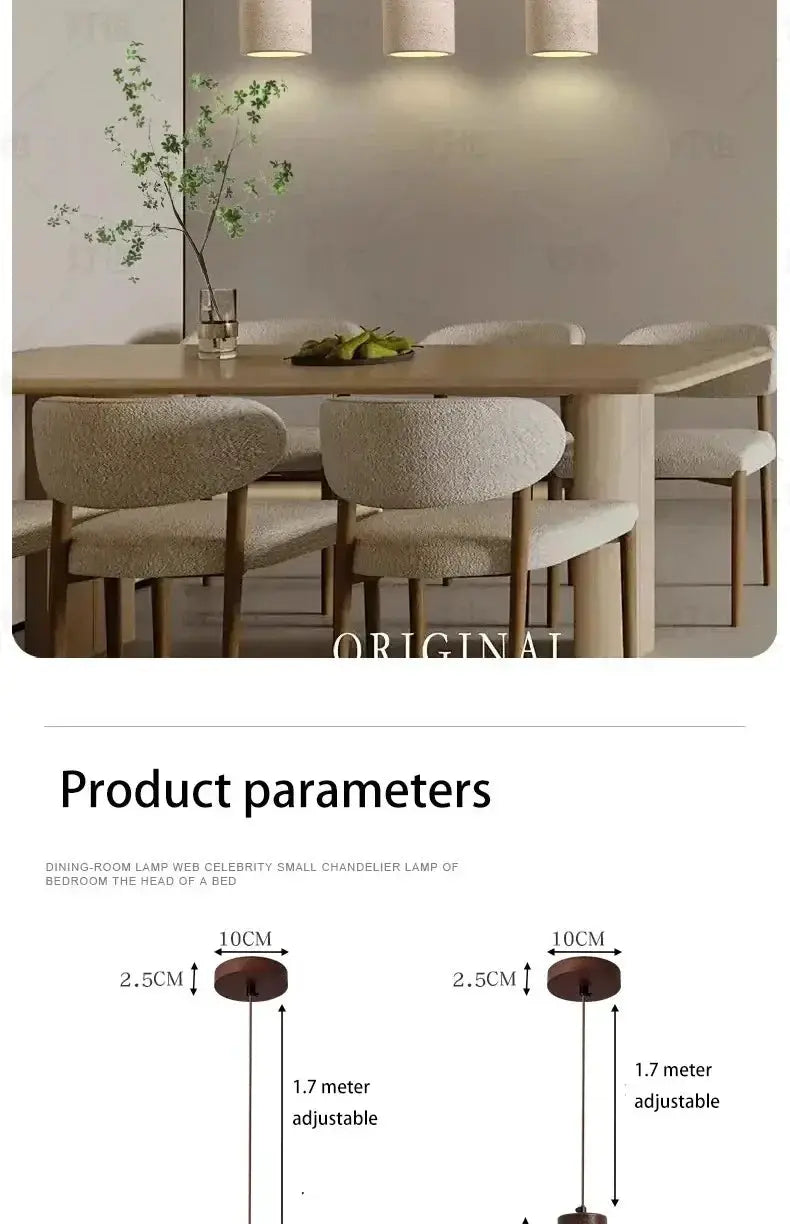 Set of 3 LED pendant lamps in Yellow Cave Stone, retro Nordic dining lighting by Simples Market