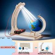 DIY Earth Model Day Night Cycle Science Kit For Kids Educational Globe Toy Wooden Handmade STEM Classroom Learning