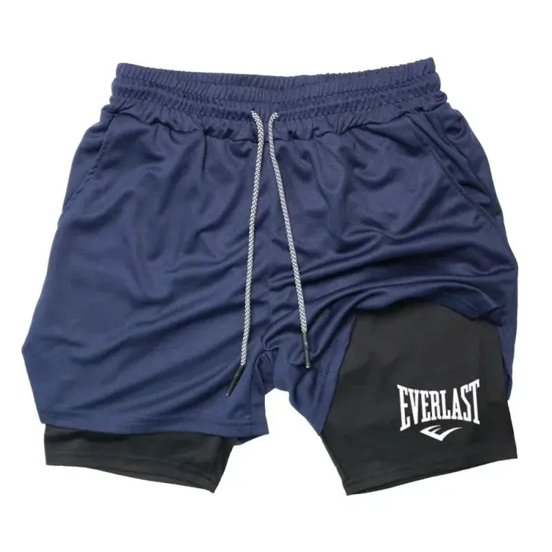 Everlast Mens Compression Gym Shorts Double Layer Quick Dry Fabric For Breathable Comfort Basketball