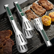 One Piece Non Slip Stainless Steel Food Tongs For Meat Salad Bread Barbecue Grill Buffet Serving And Cooking Tools